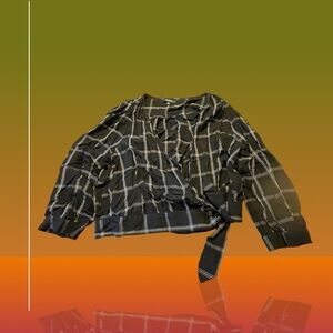 Madewell Black and White Checkered Top